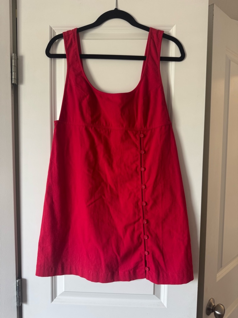 Free People Red Mini Button-Front Dress - Picture 1 of 3